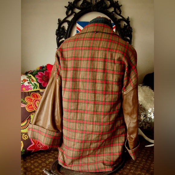 RARE Vintage GUCCI Heritage Tartan Plaid Leather Pullover Retro Mod 1960's GG Sm - Picture 7 of 13
